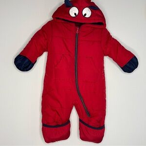 Wippette Baby Boy Hooded Snowsuit Red 6/9 Months